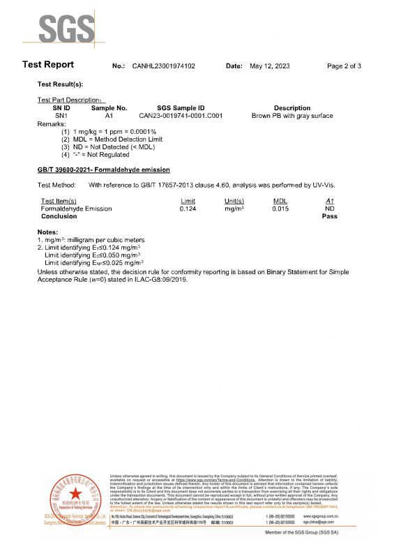 2023SGS388vip太阳集团家居检测报告英文版